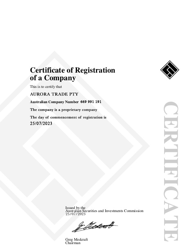 Company Registration Certificate